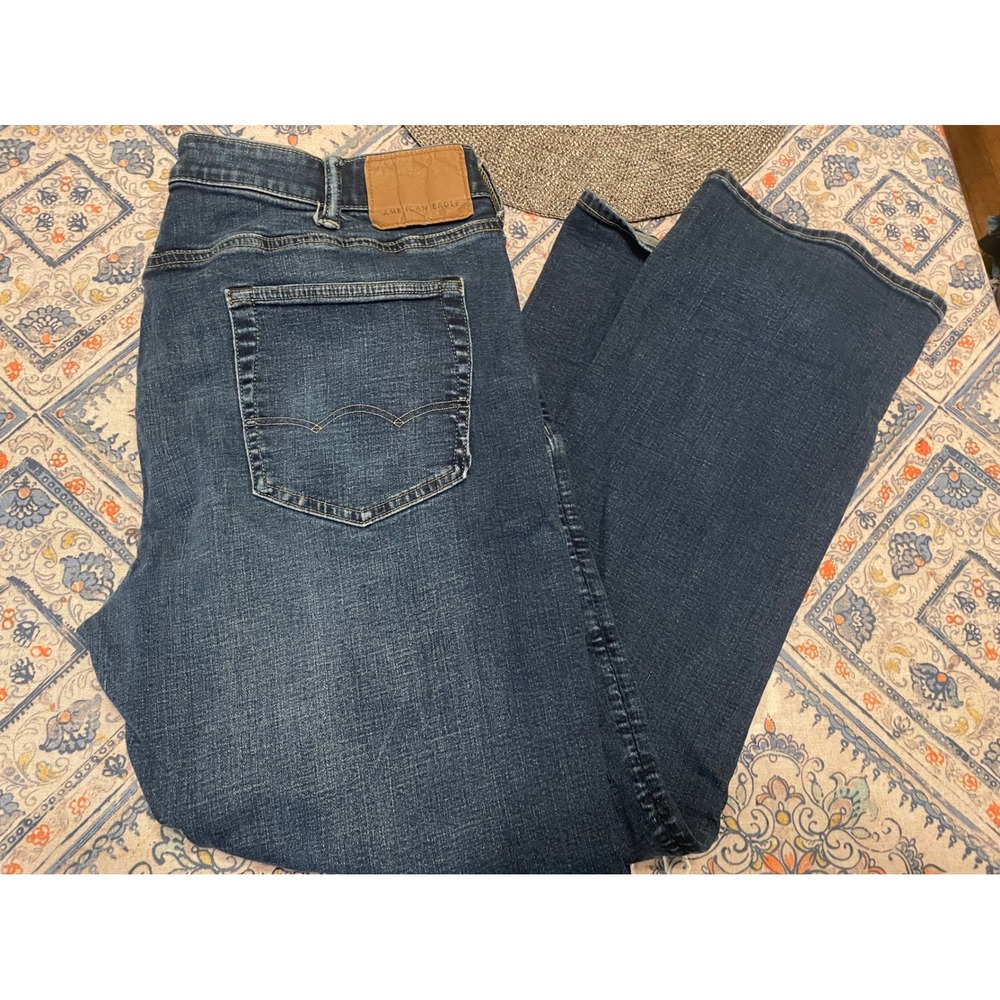 American Eagle Airflex+ Mens Distressed Denim Jeans Medium Wash Size 36 x 32